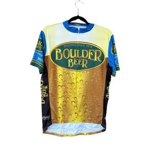 Primal Wear Boulder Beer Cycling Jersey Men Large Brewery Graphic Bike Shirt